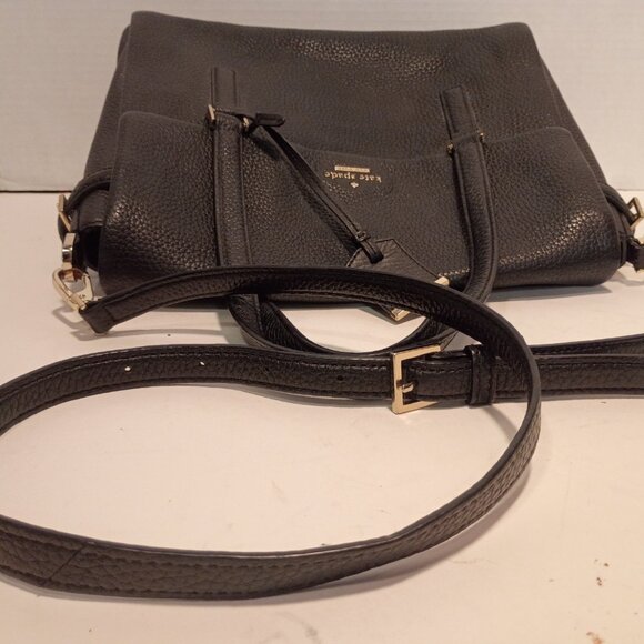 KATE SPADE NY Holden Street "Leslie" Black Pebbled Leather 2-way Bag - Picture 9 of 14